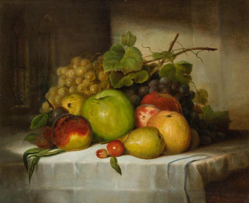 Appraisal: T EDWARDS th th Century Still Life oil on canvas