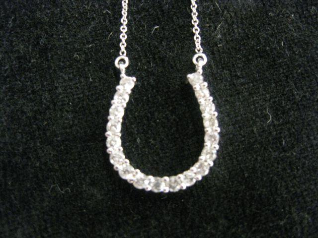 Appraisal: Diamond Necklace horseshoe style pendant long carat of round diamonds