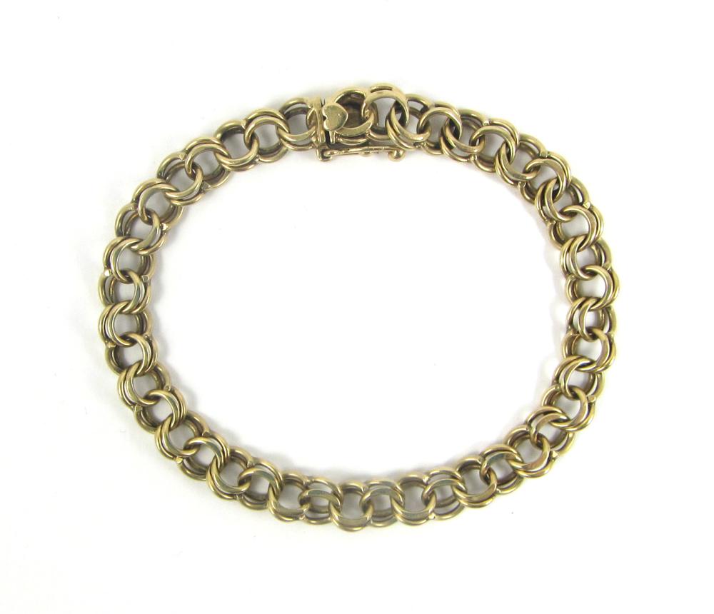 Appraisal: FOURTEEN KARAT GOLD CHAIN BRACELET suitable as a charm bracelet