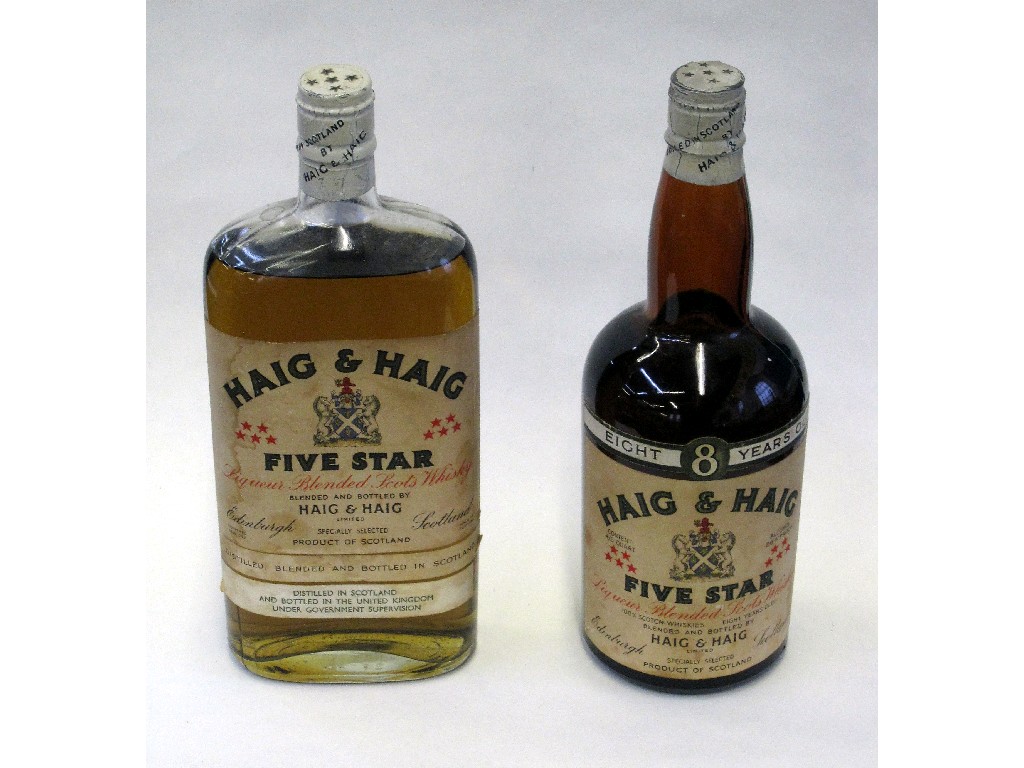 Appraisal: Two bottles of Haig Haig Five star Blended Scots Whisky