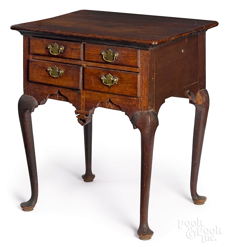 Appraisal: Pennsylvania Queen Anne walnut dressing table Pennsylvania Queen Anne walnut