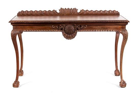 Appraisal: An Irish George II Style Walnut Console Table Height x