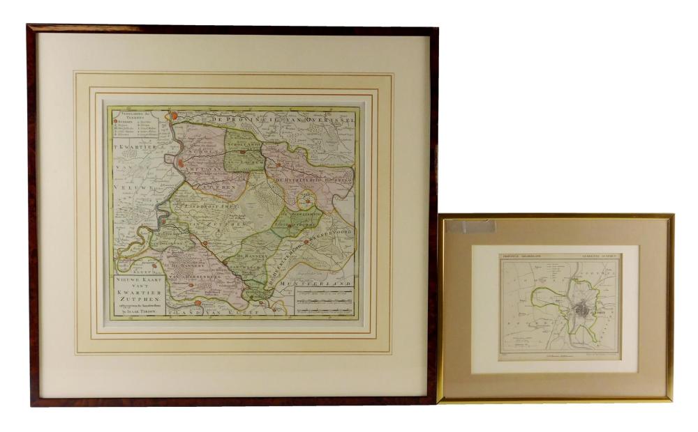 Appraisal: MAPS Two framed maps of Zutphen Amsterdam th th C