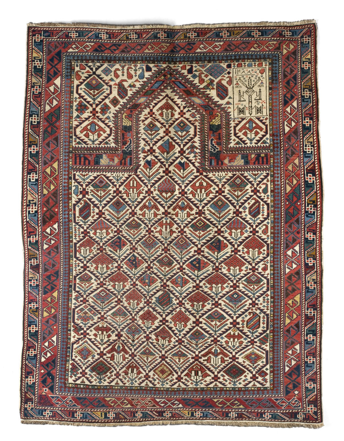 Appraisal: DAGHESTAN PRAYER RUG EAST CAUCASUA DATED AH AD The cream