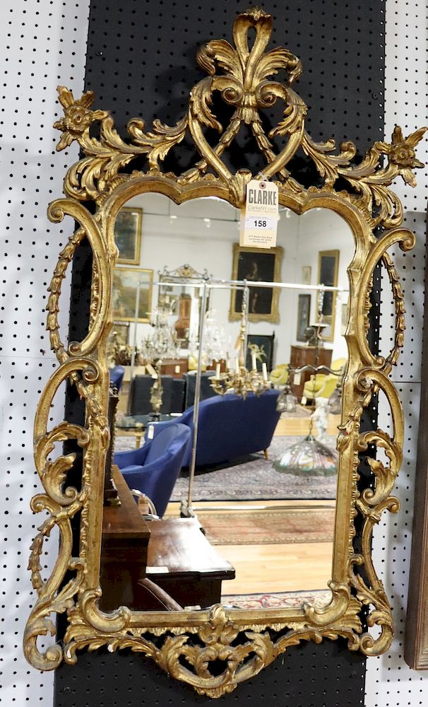 Appraisal: Antique Rococo Carved Gilt Wood Mirror From a Briarcliff estate