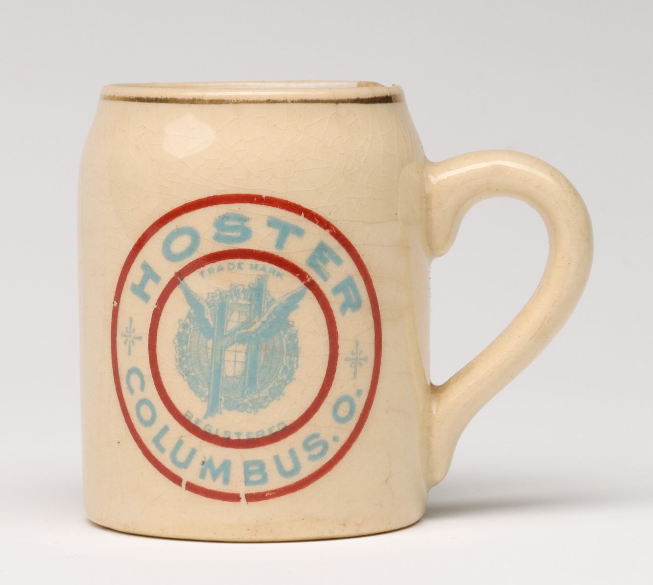 Appraisal: HOSTER BEER COLUMBUS OHIO PRE-PROHIBITION STRIKER MUGChipping at the rim