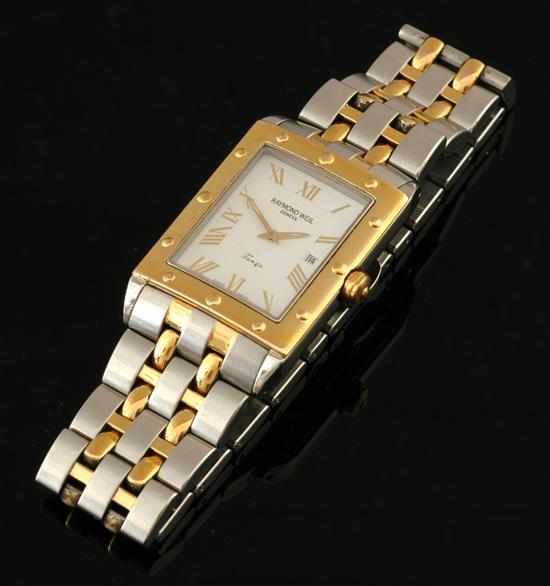 Appraisal: A Raymond Weil wristwatch Tango collection quartz movement rectangular off