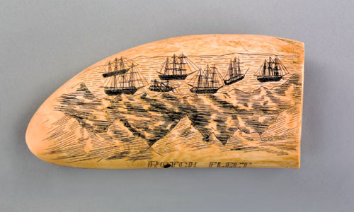 Appraisal: Important scrimshaw whale tooth early th c one side with