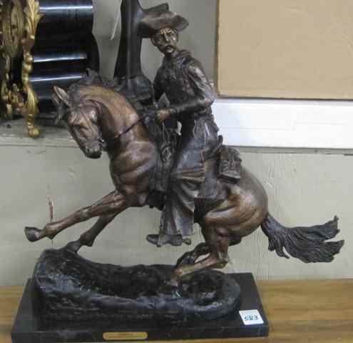 Appraisal: WESTERN BRONZE SCULPTURES after the work of FREDERIC SACKRIDER REMINGTON