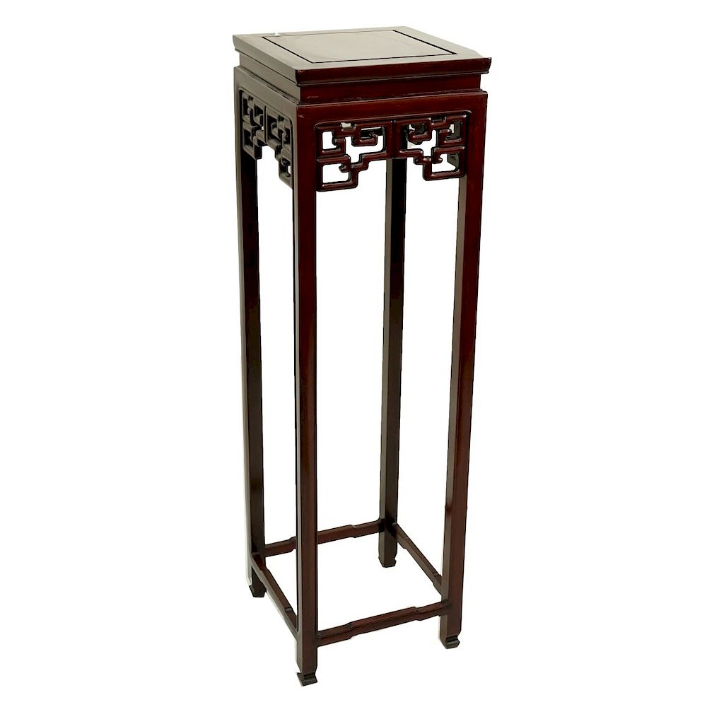 Appraisal: Chinese Rosewood Stand Tall Chinese Ming Style Rosewood Pedestal Stand