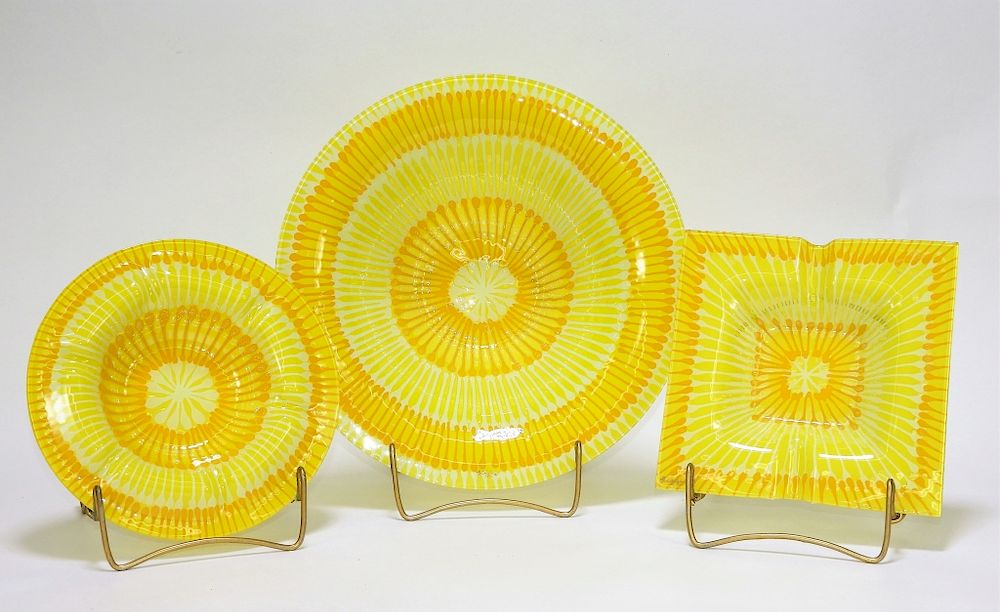 Appraisal: PC Higgins MCM Modern Orange-Yellow Glass Group United States th