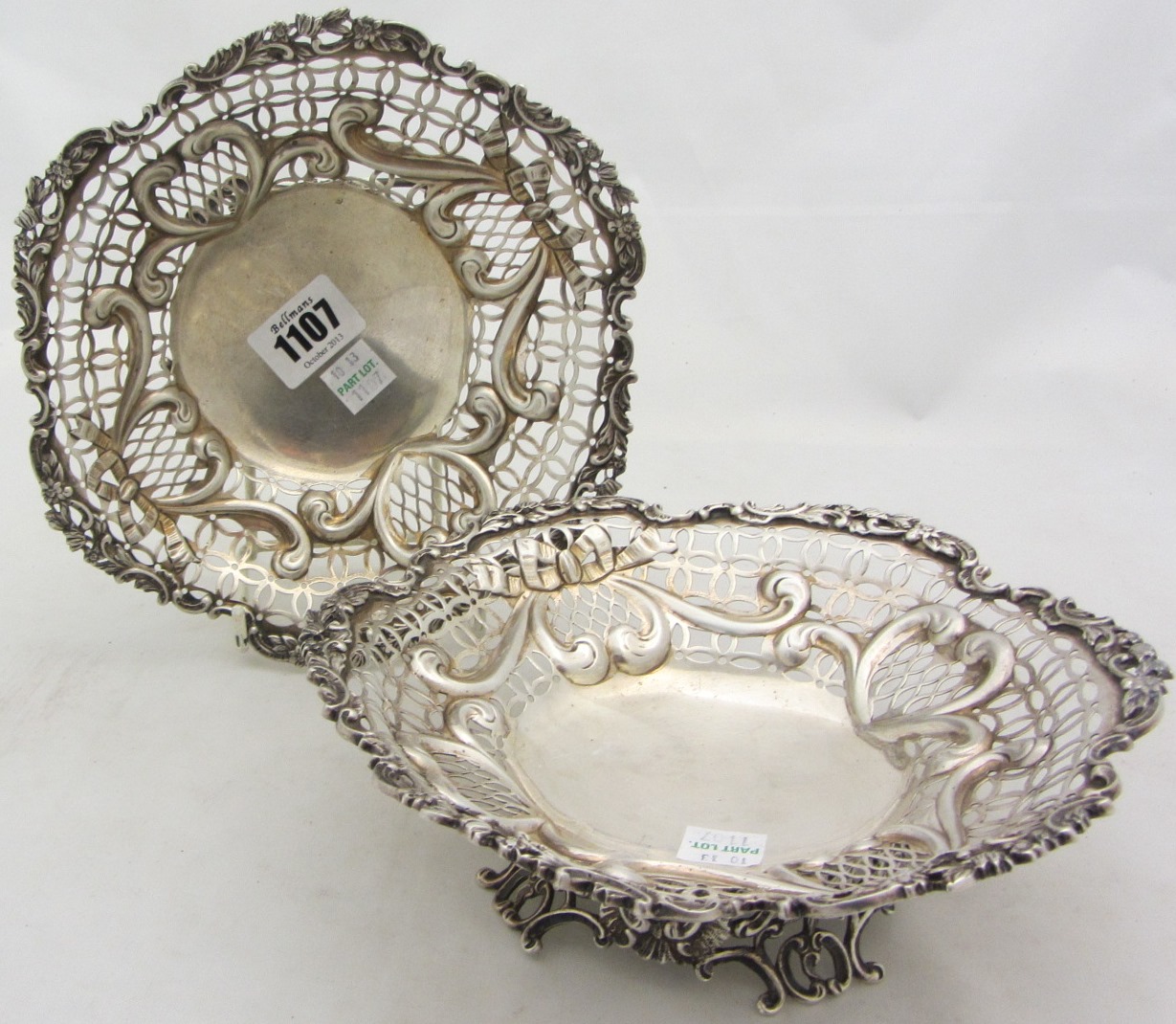 Appraisal: A pair of Victorian silver shaped circular bonbon dishes each