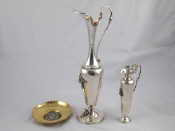 Appraisal: A tall elegant silver ewer with scrolling handle and acorn