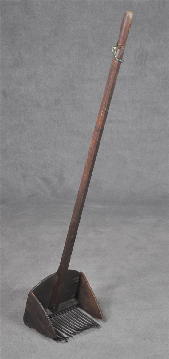 Appraisal: Long Handled Cranberry Scoop th Century Wood with iron teeth