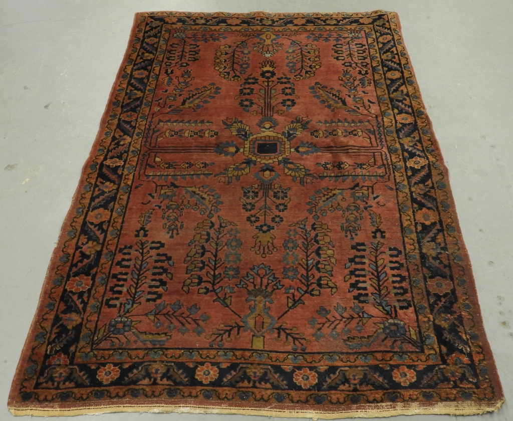 Appraisal: PERSIAN MAHJORAN SAROUK CARPET RUG Persia th CenturyOpen maroon field