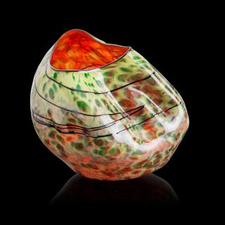 Appraisal: DALE CHIHULY Orange and Green Macchia DALE CHIHULY b Orange