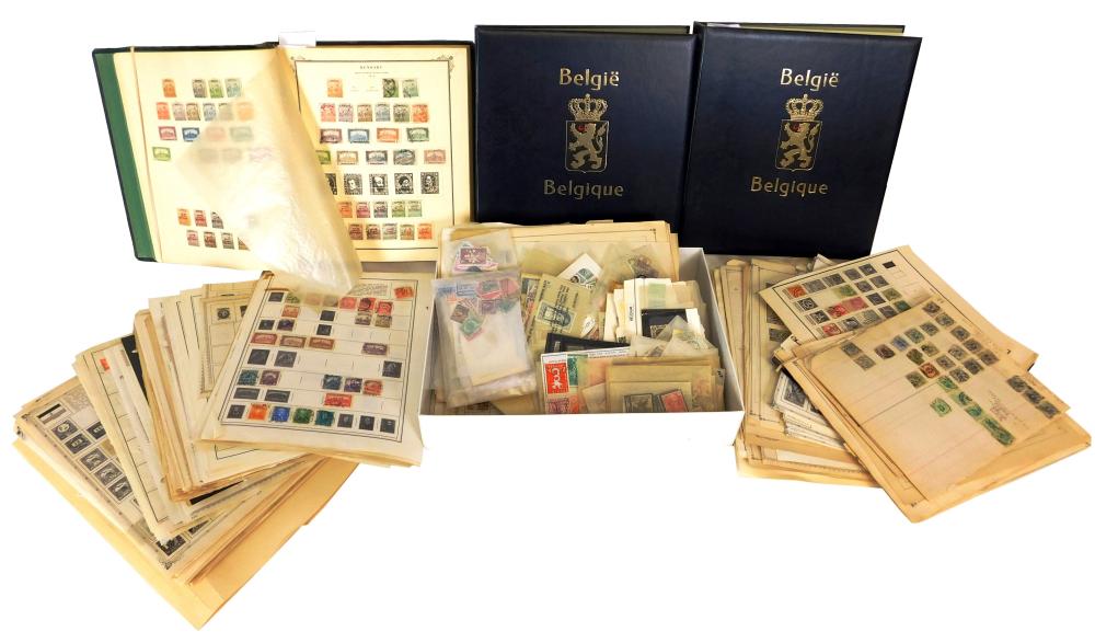 Appraisal: STAMPS Belgium and Hungary stamp collection Belgium stamps are in