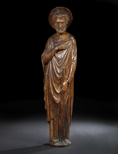 Appraisal: Monumental French Carved Oak Figure of St Paul th century