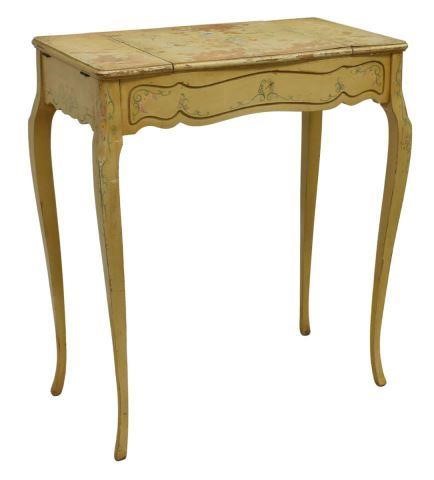 Appraisal: French Louis XV style paint decorated vanity poudre table early