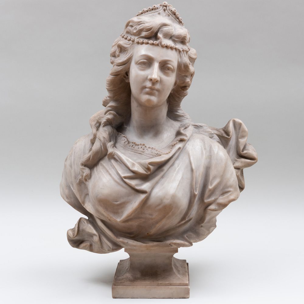 Appraisal: Italian Carved Marble Bust of a Lady x x in