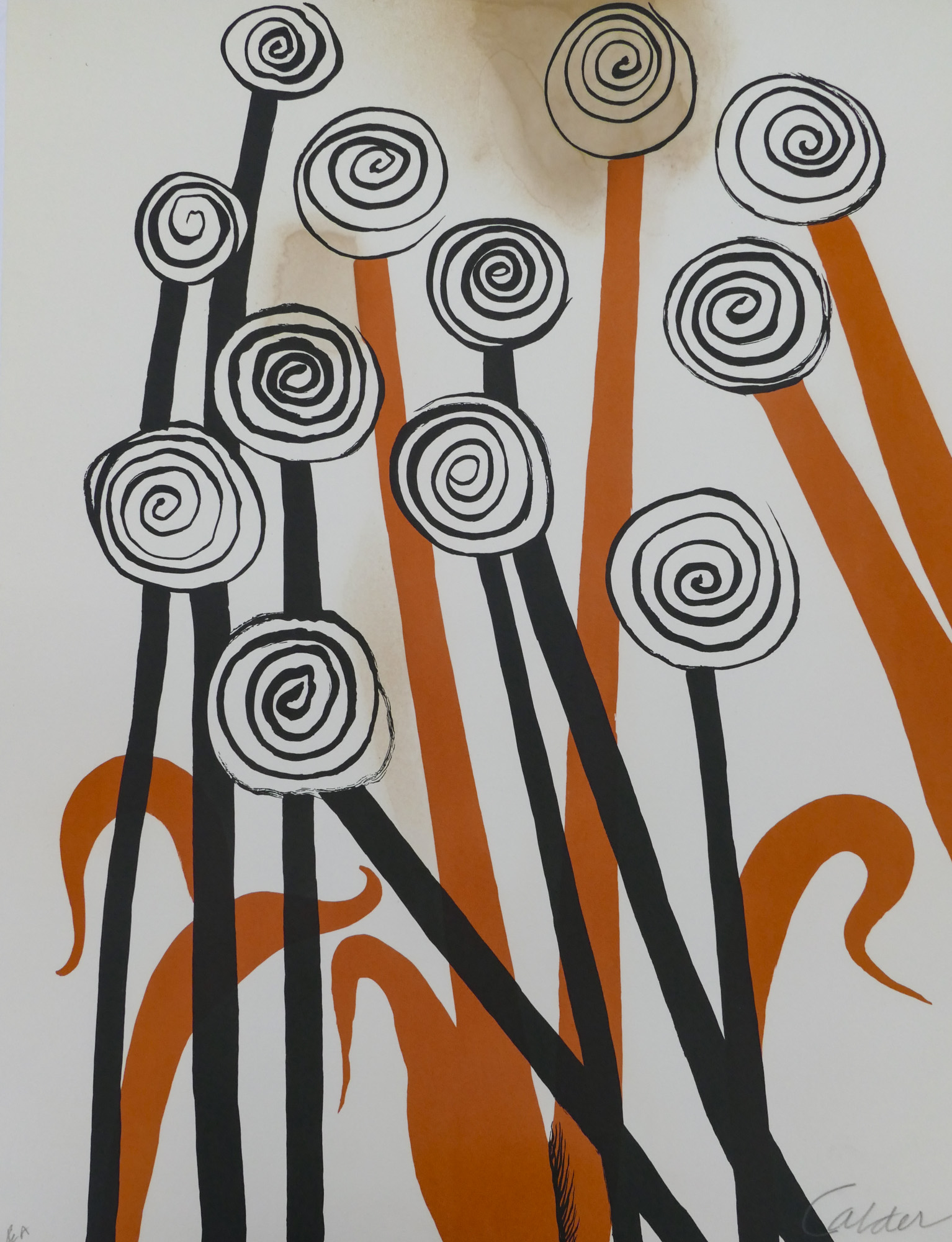 Appraisal: Alexander Calder - American ''Spiral Flowers'' Color Lithograph ''x ''