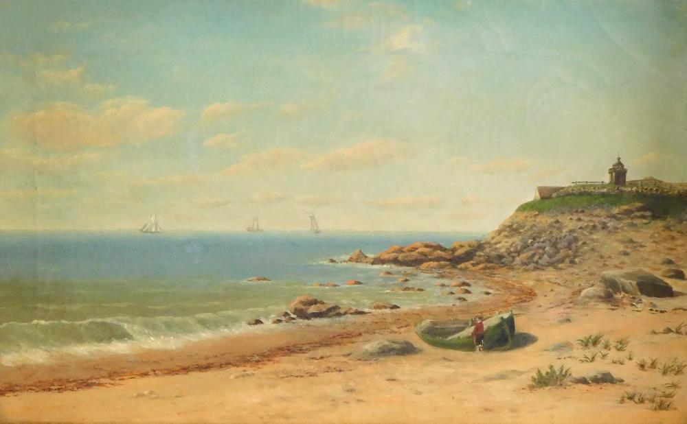 Appraisal: Coastal scene American school late th C unsigned oil on