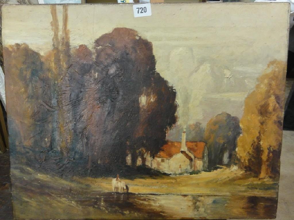 Appraisal: An early th century oil painting on canvas of a