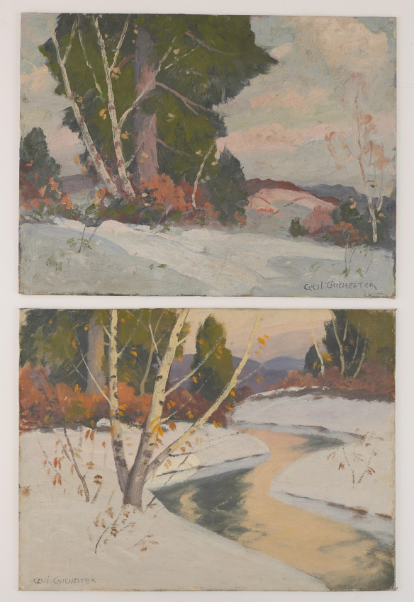 Appraisal: CHICHESTER Cecil American - Lots to include Winter Landscape with