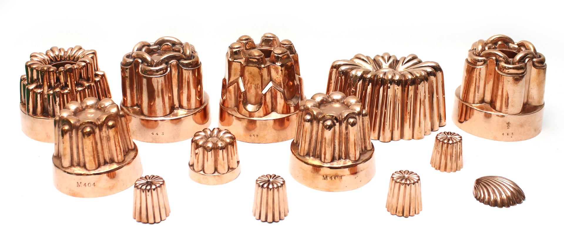 Appraisal: Thirteen Victorian and Edwardian copper jelly moulds mostly late th