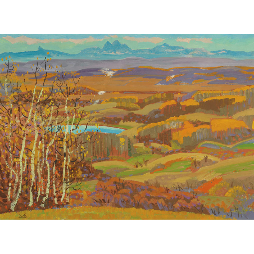 Appraisal: ILLINGWORTH HOLEY KERR R C A YELLOW ASPENS FOOTHILLS NEAR