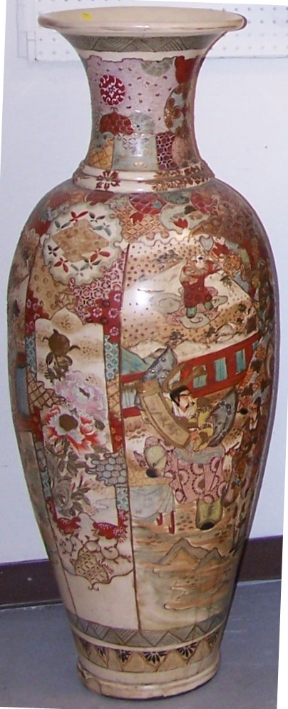 Appraisal: Japanese vase figural scenes '' chip at base '' hairline