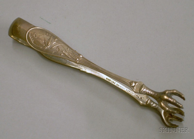 Appraisal: Tiffany Audubon Sterling Silver Tongs dated lg in Light scratches