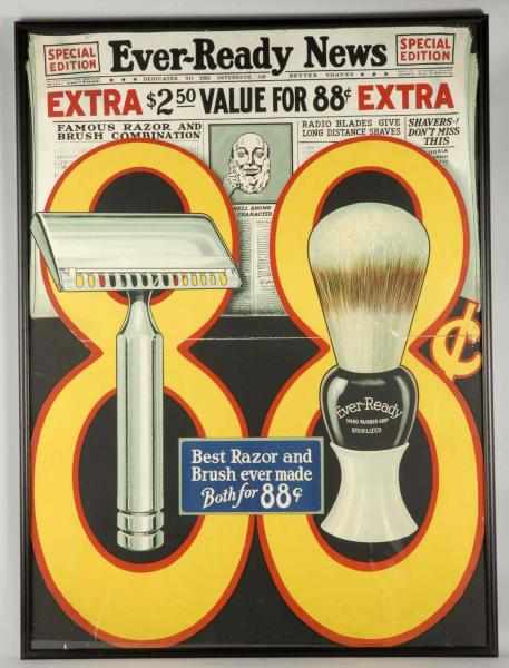 Appraisal: Large Cardboard Ever-Ready Display Description Nice image of Ever-Ready razor