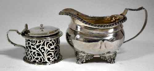 Appraisal: A George IV silver milk jug the squat bulbous body