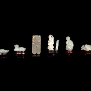 Appraisal: Seven Chinese Carved Jade Figures of Animals QING DYNASTY -