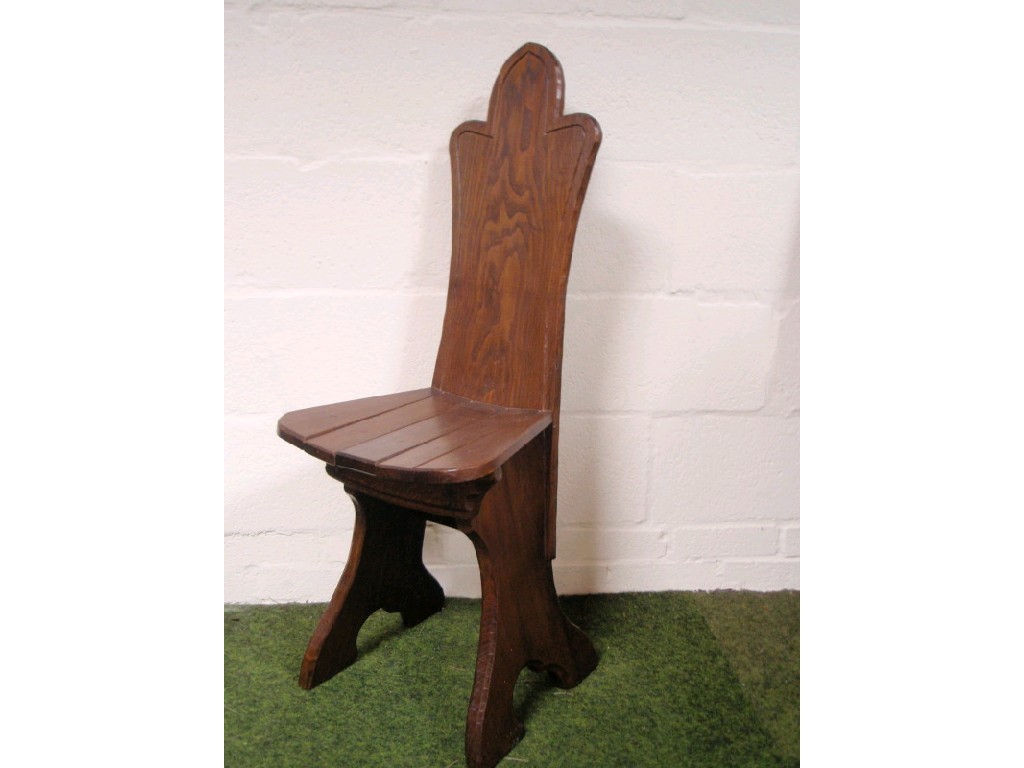 Appraisal: An elm single chair with trefoil back by Jack Grimble