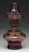 Appraisal: AMETHYST GLASS MINI LAMP S - Var Amethyst glass with