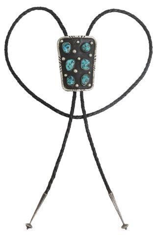 Appraisal: Native American silver content unknown bolo tie signed for luck