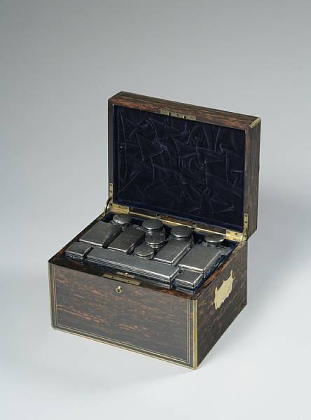 Appraisal: A Victorian calamander dressing case W Leuchars Londonlate th century