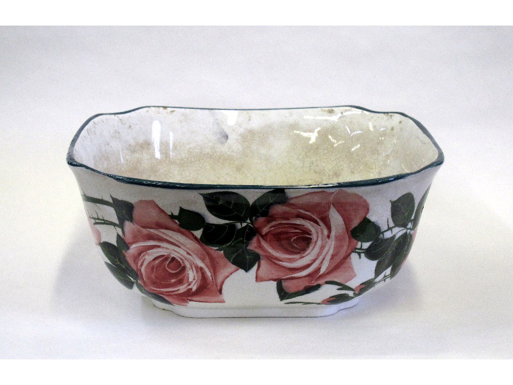 Appraisal: Wemyss Cabbage Rose decorated square dish printed retailer's mark diameter