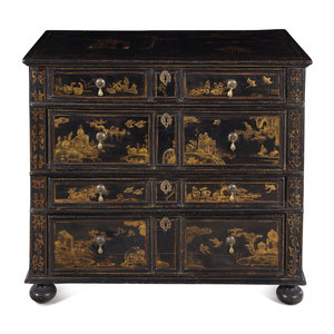 Appraisal: A George I II Lacquered and Japanned Chest of Drawers