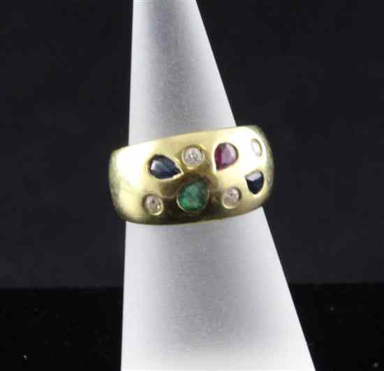 Appraisal: A modern ct gold gem set dress ring gross grams