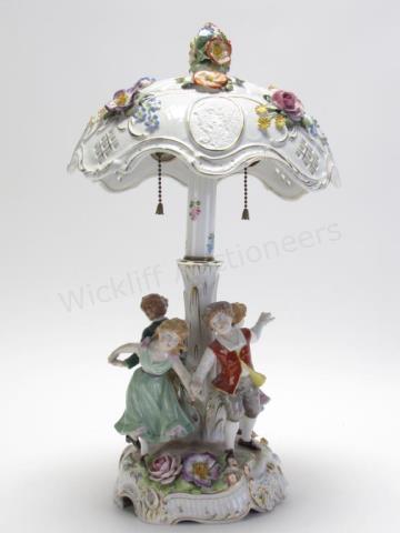 Appraisal: Dresden Von Schierholz Porcelain Figural Lamp depicting four children encircling