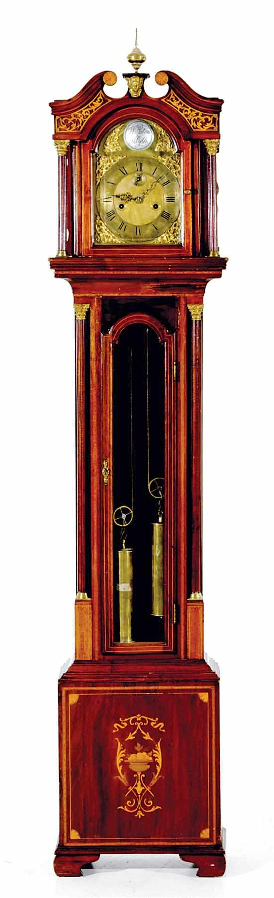 Appraisal: Scottish Georgian inlaid mahogany tall case clock mid th century