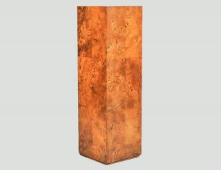 Appraisal: MILO BAUGHMER BURL WOOD PEDESTAL Model No With square top