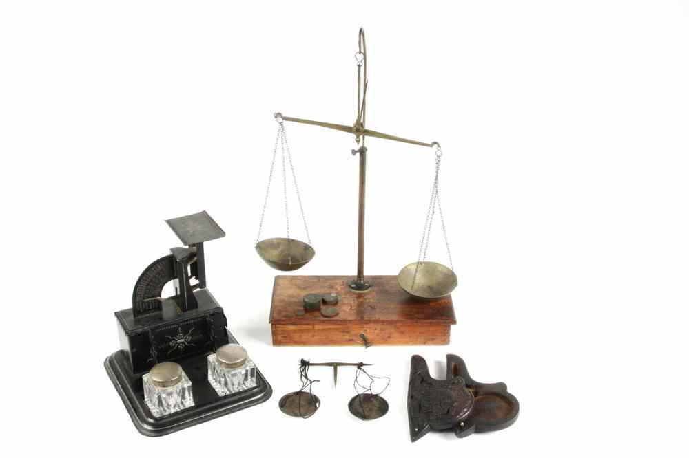 Appraisal: SCALE LOT - Three th c portable scales to include