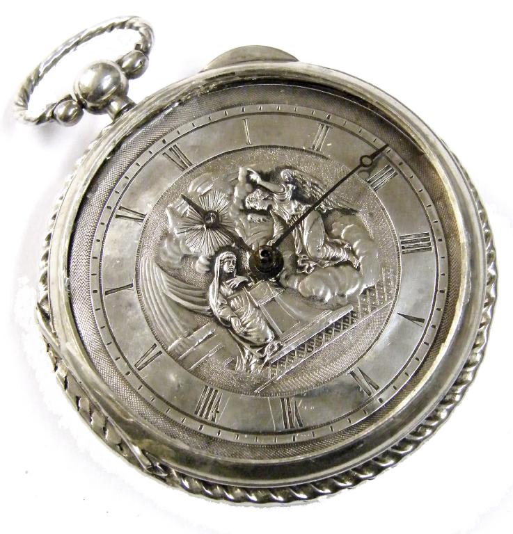 Appraisal: Decorative late th century Continental silver fusee verge pocket watch