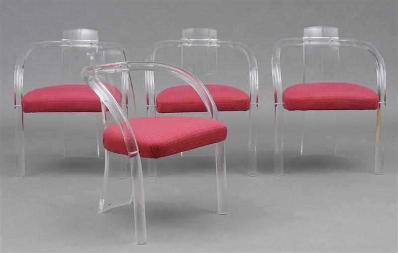 Appraisal: SET OF FOUR LUCITE ARMCHAIRS x x in