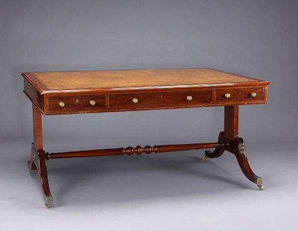 Appraisal: A Regency style mahogany writing table late th century The