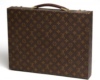 Appraisal: Vintage Louis Vuitton Briefcase With brass locks and leather handle